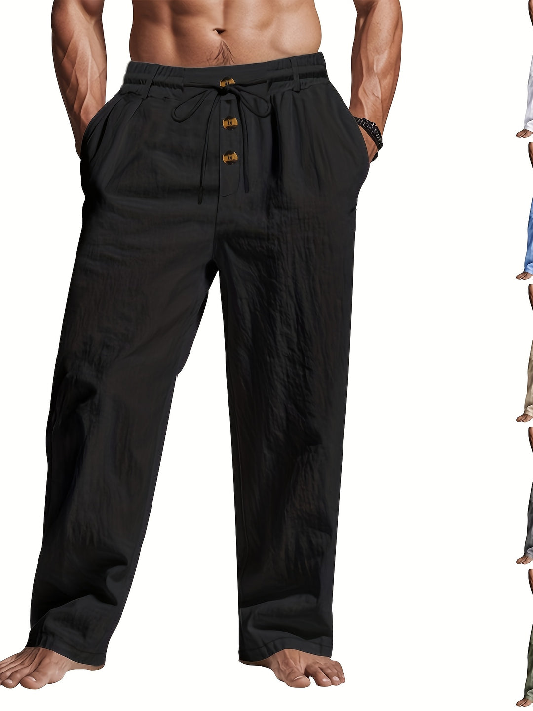 Liam – Casual Lightweight Linen Trousers - Image 2