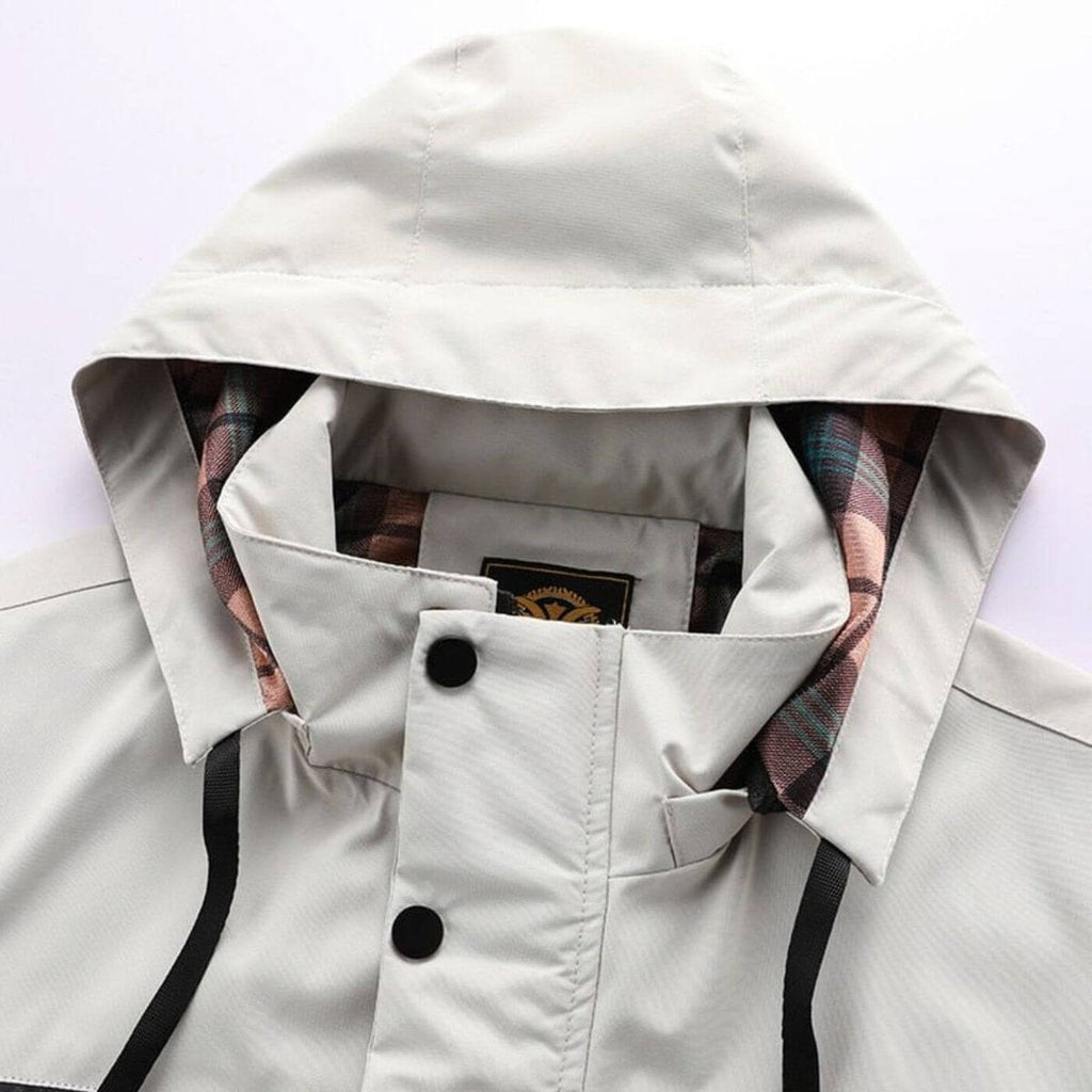 Waterproof men’s jacket with a hood and practical pockets - J&B; - 7 - London-stylehouse.com
