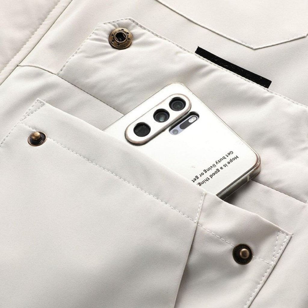 Waterproof men’s jacket with a hood and practical pockets - J&B; - 8 - London-stylehouse.com