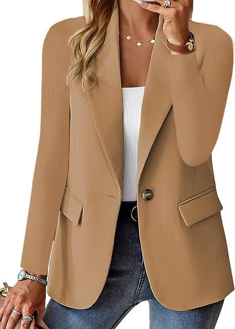 Women’s tailored-fit blazer with a drop collar| L&S