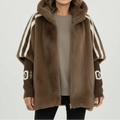 Women's hooded jacket with sporty stripes and relaxed fit | L&S - 1 - London-stylehouse.com