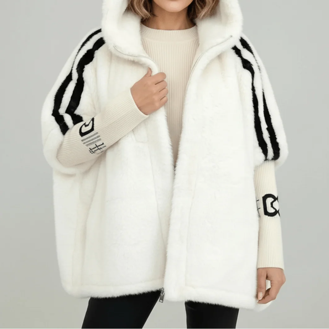 Women's hooded jacket with sporty stripes and relaxed fit | L&S - 3 - London-stylehouse.com