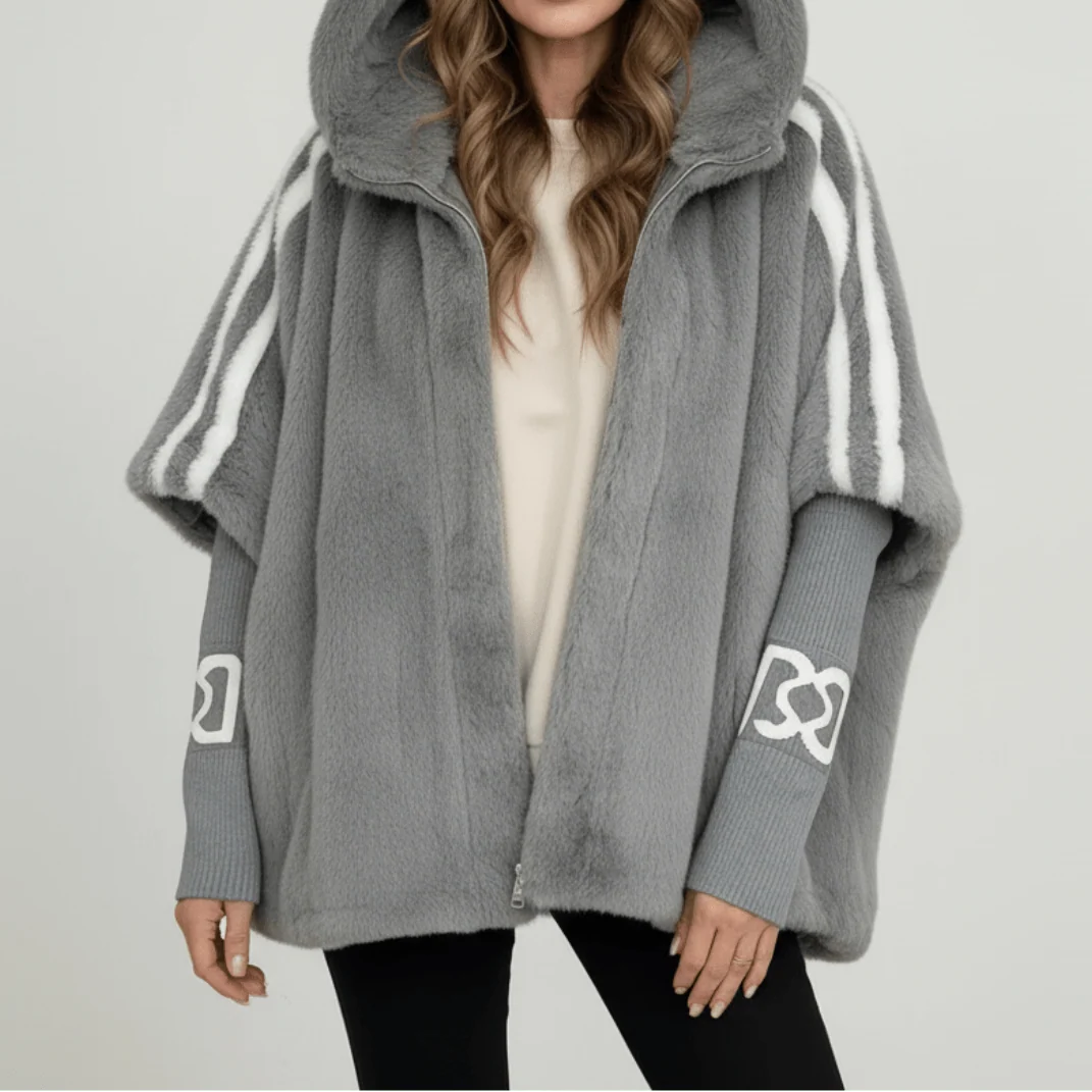 Women's hooded jacket with sporty stripes and relaxed fit | L&S - 5 - London-stylehouse.com