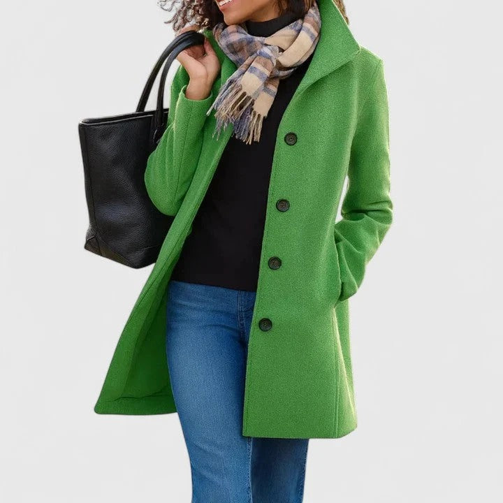Women's coat with a fitted cut and button detailing | L&S - 6 - London-stylehouse.com