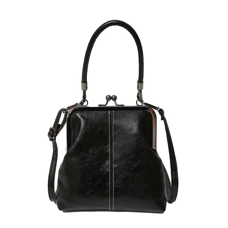 Women's Handbag with Elegant Frame and Textured Design | L&S - 1 - London-stylehouse.com