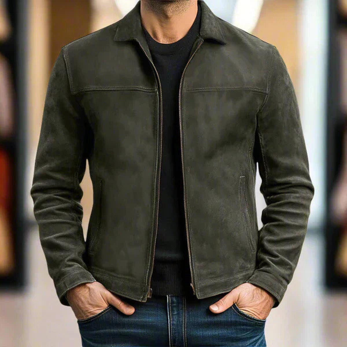 Men’s jacket with a classic cut and elegant zip fastening | L&S
