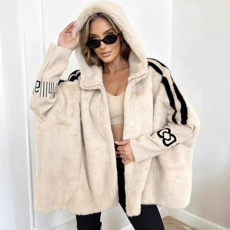 Women's hooded jacket with sporty stripes and relaxed fit | L&S - 4 - London-stylehouse.com