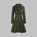 Women's coat with flared skirt and double-breasted design | L&S - 1 - London-stylehouse.com