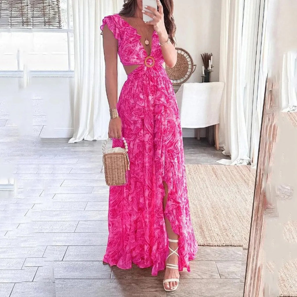 Johanna – Floral V-neck Wedding Guest Dress