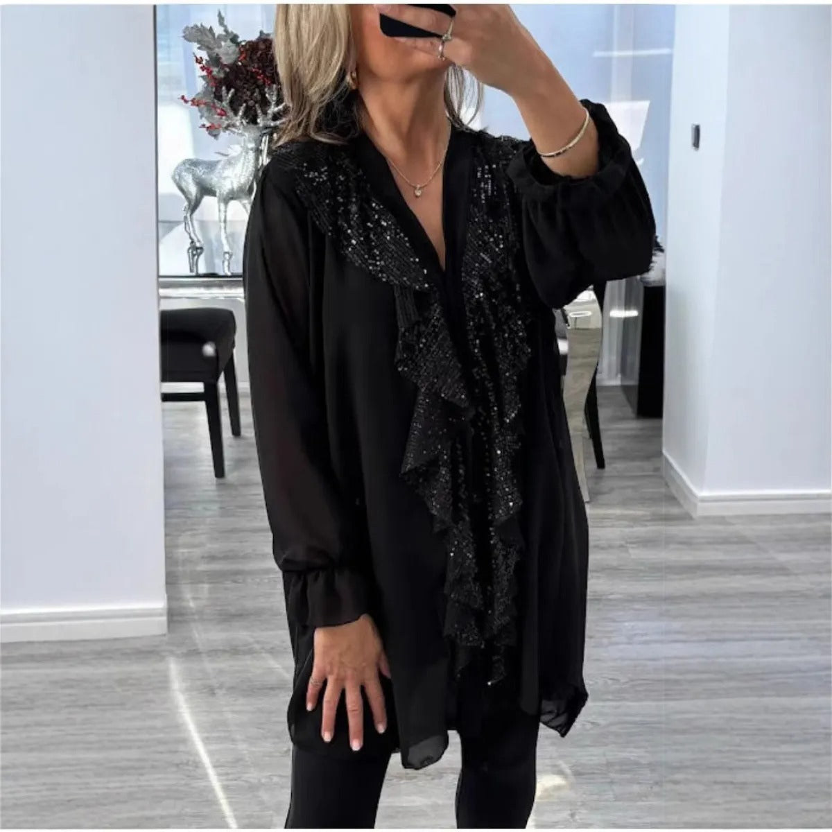 Sarah – Elegant Ruffled Blouse