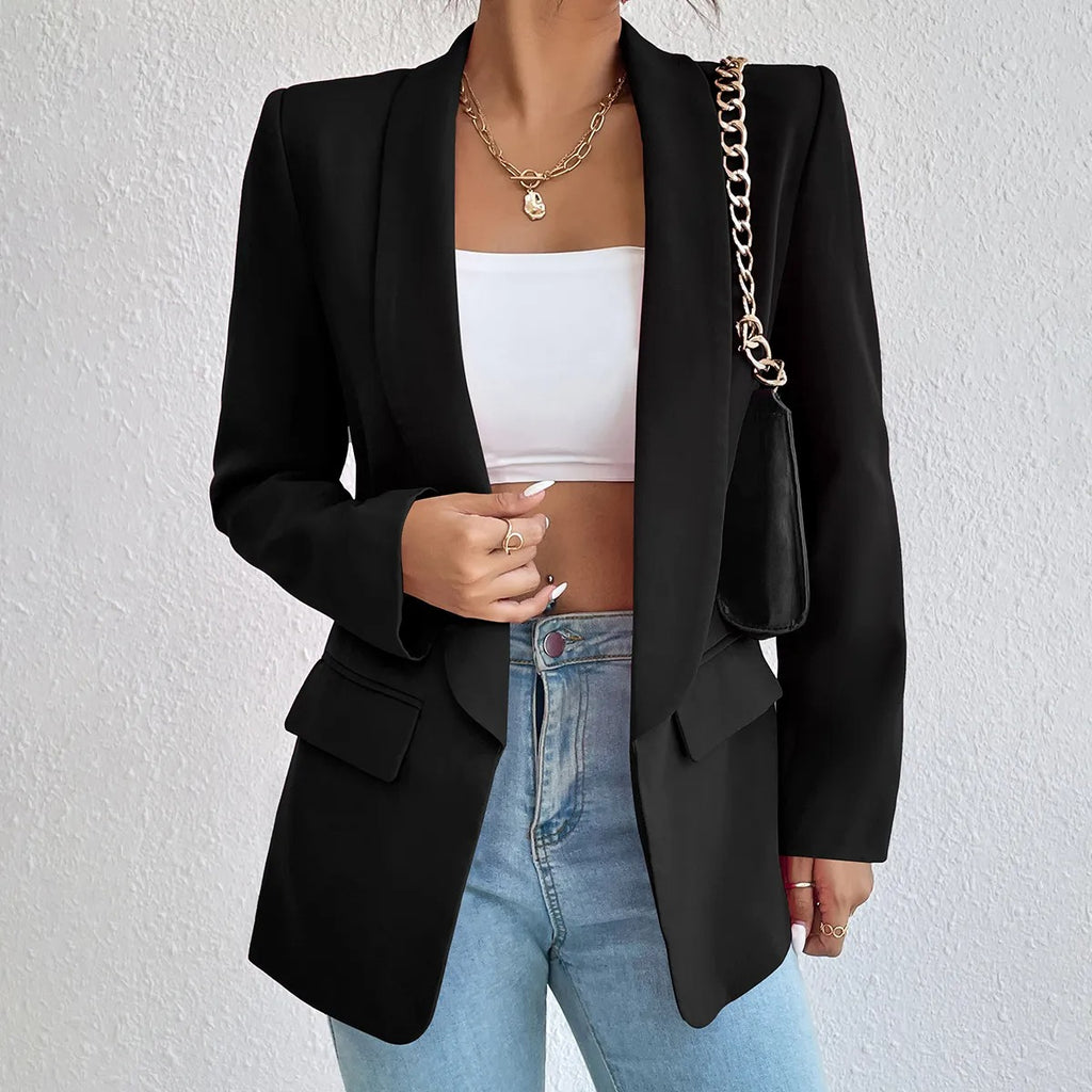 Women’s blazer with a fitted cut with lapels | L&S