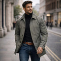 Men's Jacket | Tailored Fit with Button Fastening | L&S - 1 - London-stylehouse.com