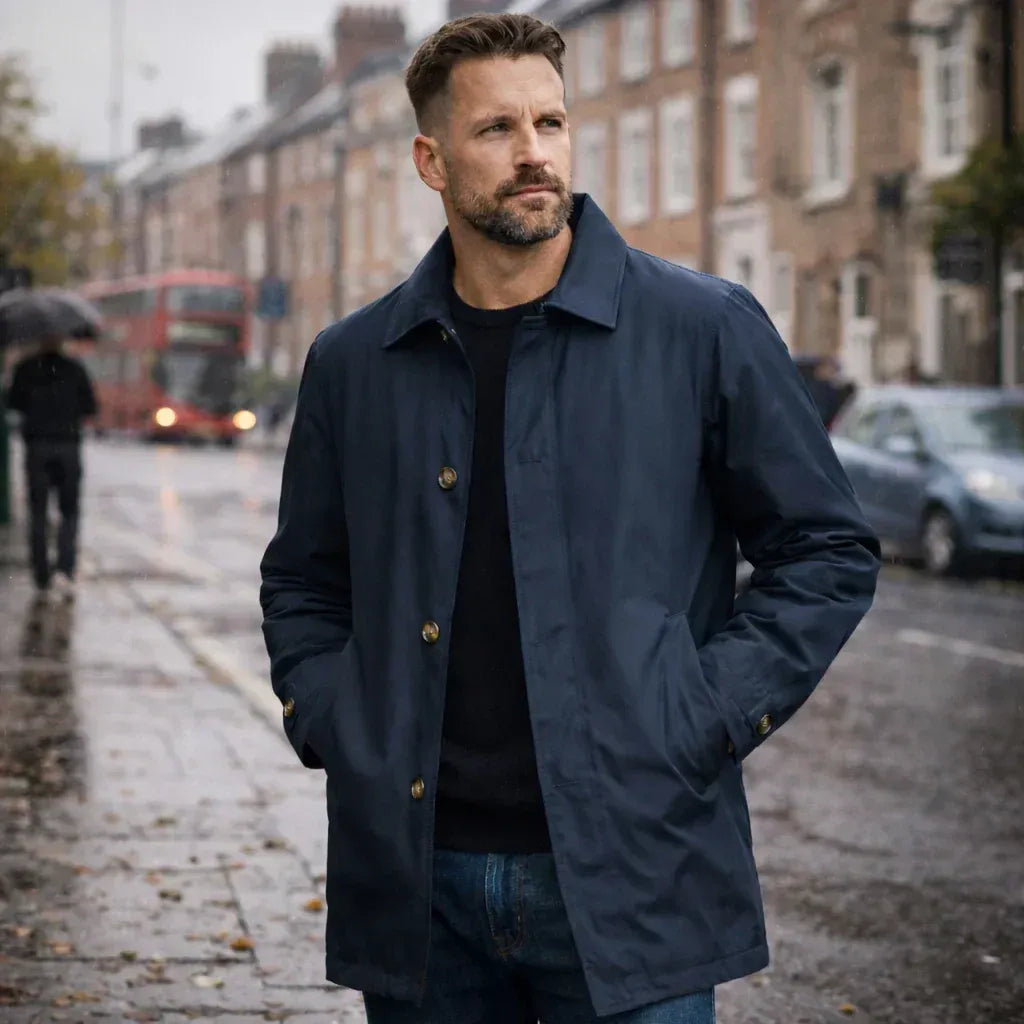 Men's Jacket | Tailored Fit with Button Fastening | L&S - 2 - London-stylehouse.com