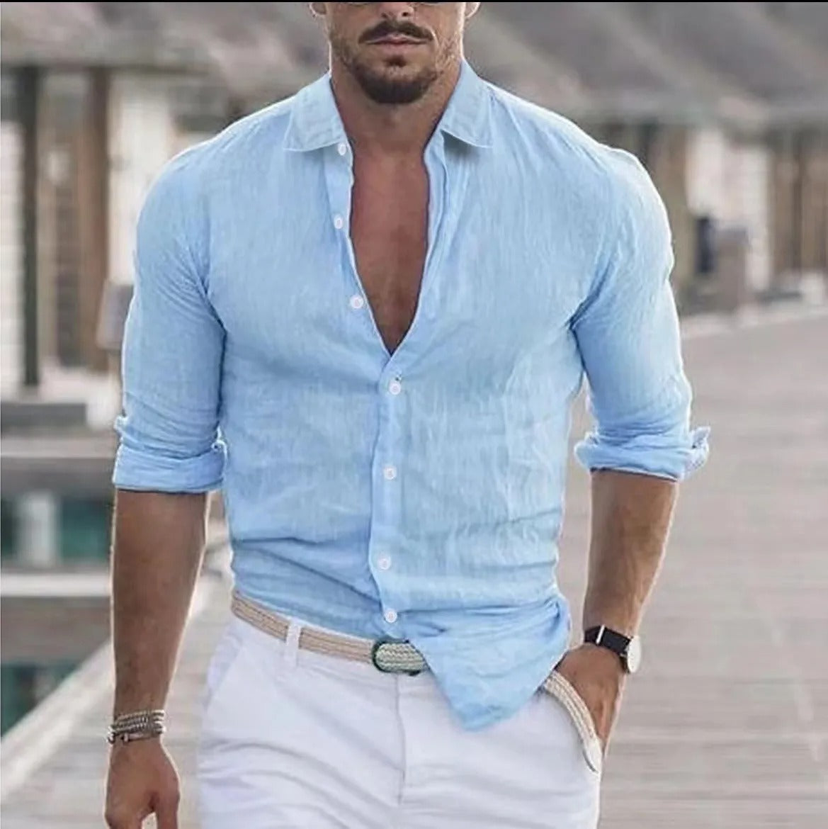 Karl – Classic Linen Shirt for Men