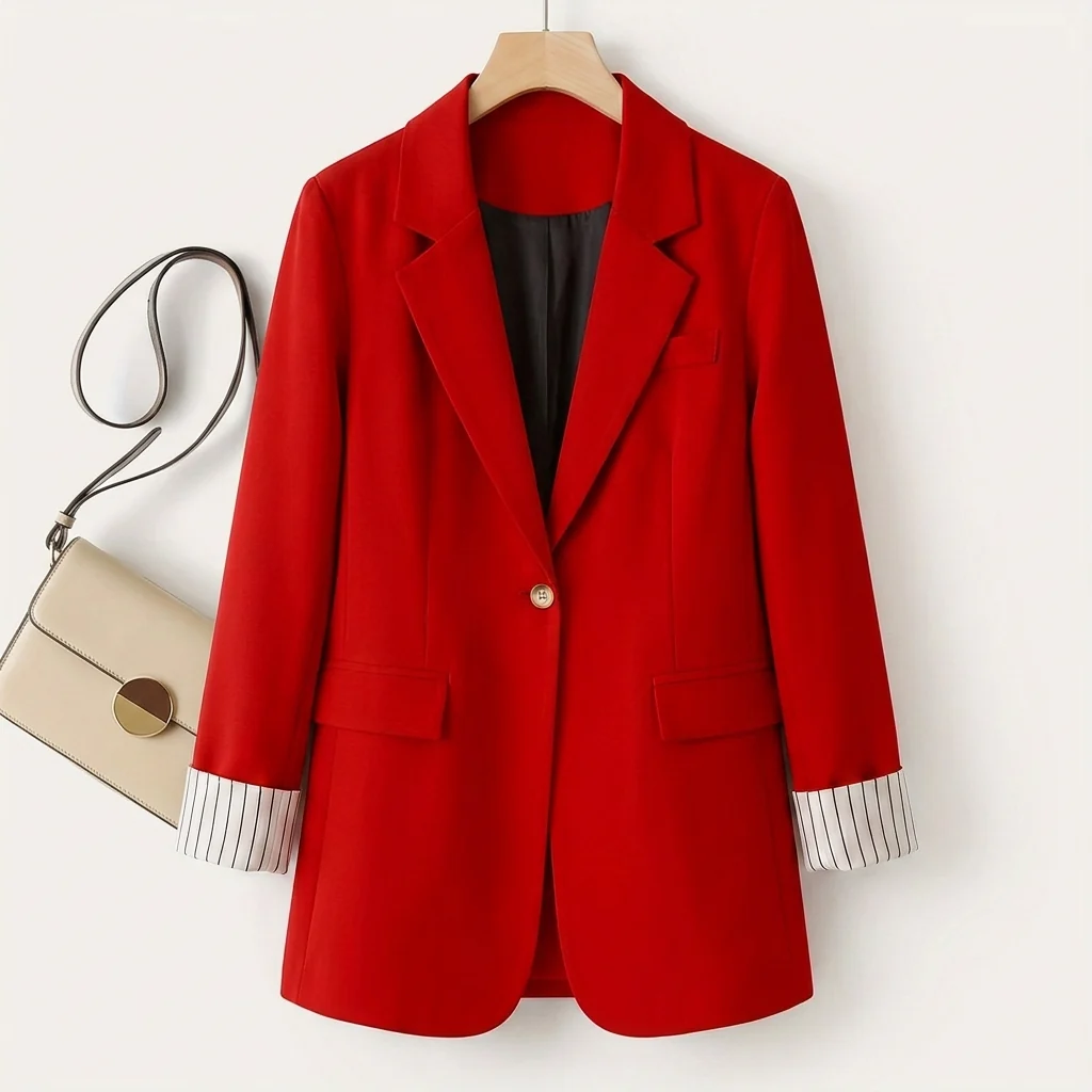 Women's blazer in a tailored fit with contrasting cuffs | L&S - 1 - London-stylehouse.com