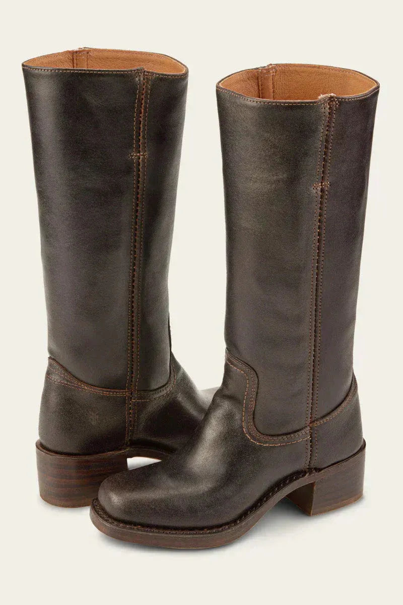 Women's knee-high boots with block heel and elegant design | L&S - 1 - London-stylehouse.com