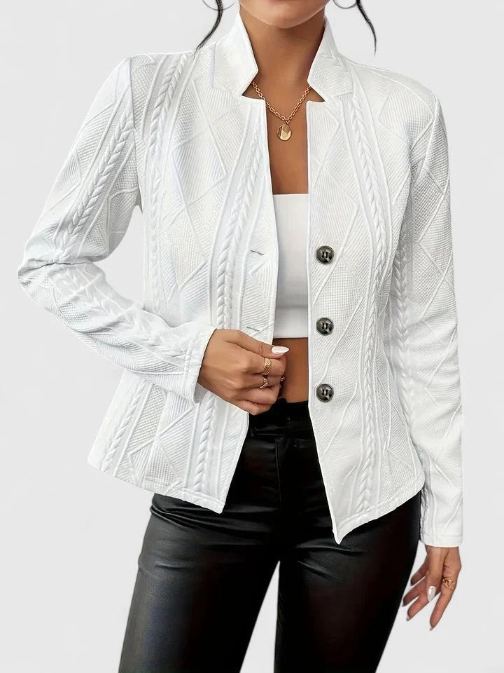 Women’s tailored jacket with quilted design and button fastening | L&S - 1 - London-stylehouse.com