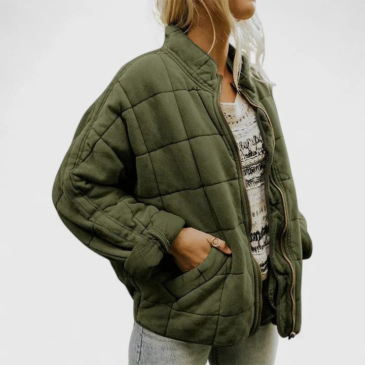 Quilted women's jacket with a relaxed fit and zip fastening | L&S - 1 - London-stylehouse.com