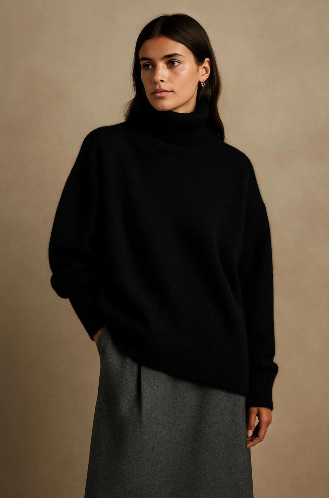 Pullover Women's High Collar with Relaxed Fit | L&S
