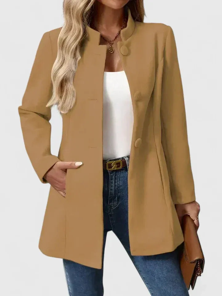 Women's Jacket in Fitted Cut with Button Fastening | L&S - 3 - London-stylehouse.com