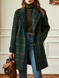 Checked women's coat with a tailored fit and double-breasted design | L&S - 1 - London-stylehouse.com