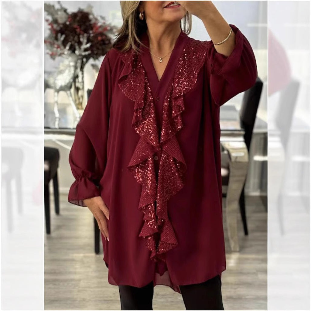 Sarah – Elegant Ruffled Blouse