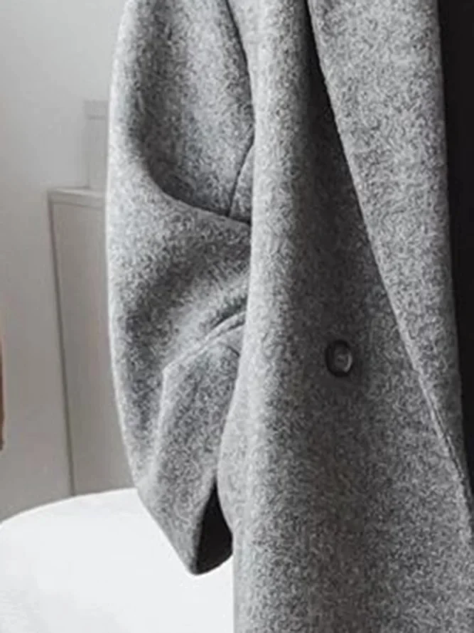 Women's Oversized Coat with Double-Breasted Closure | L&S - 4 - London-stylehouse.com