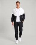 Men's Two-Piece Set: Colour-Block Hoodie and Jogging Bottoms | L&S - 1 - London-stylehouse.com