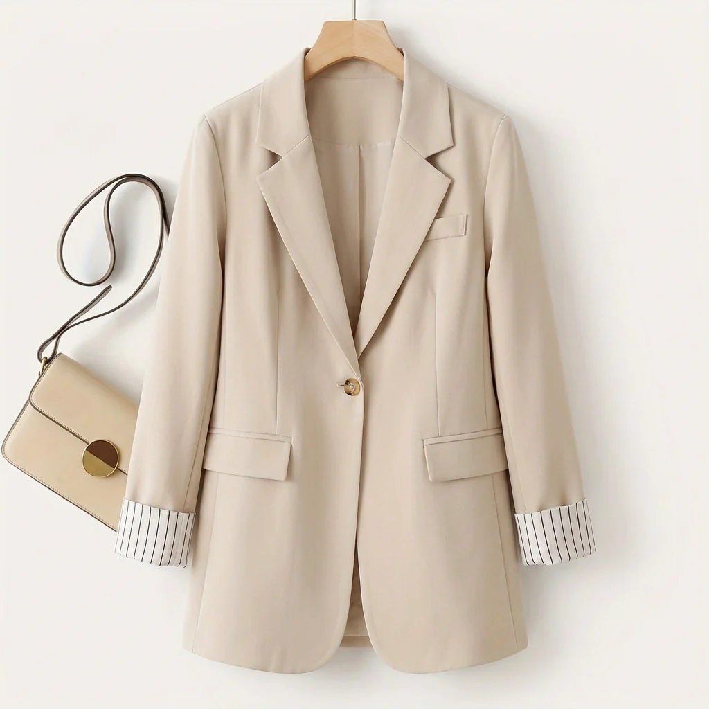 Women's blazer in a tailored fit with contrasting cuffs | L&S - 2 - London-stylehouse.com