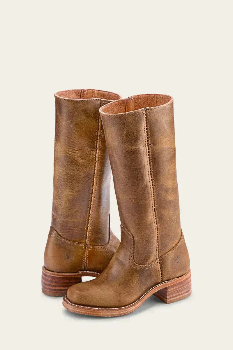 Women's knee-high boots with block heel and elegant design | L&S - 2 - London-stylehouse.com