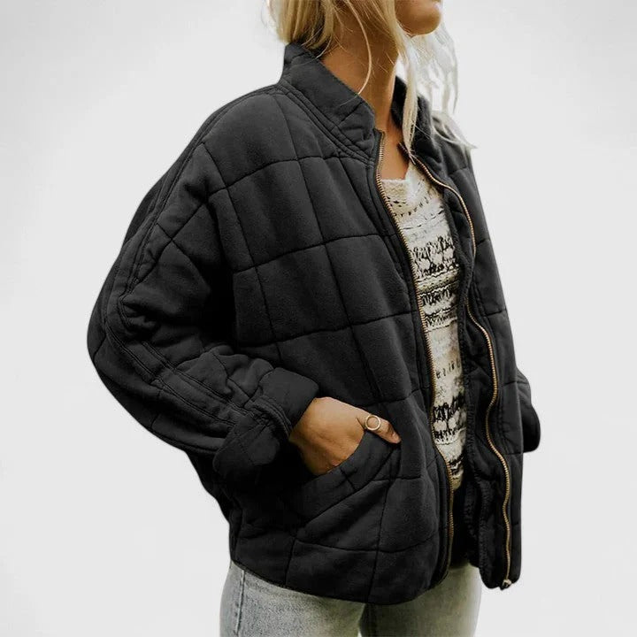 Quilted women's jacket with a relaxed fit and zip fastening | L&S - 2 - London-stylehouse.com