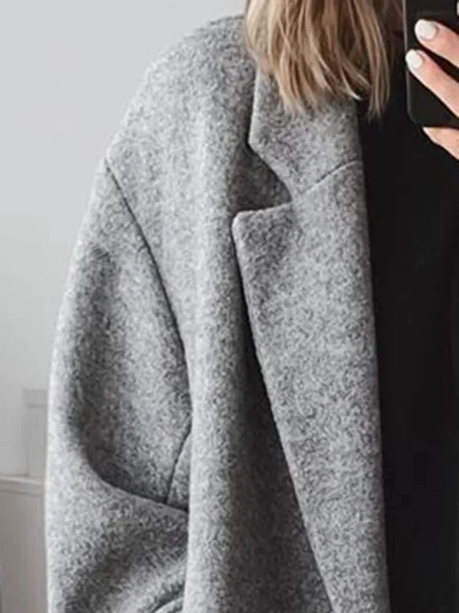 Women's Oversized Coat with Double-Breasted Closure | L&S - 5 - London-stylehouse.com