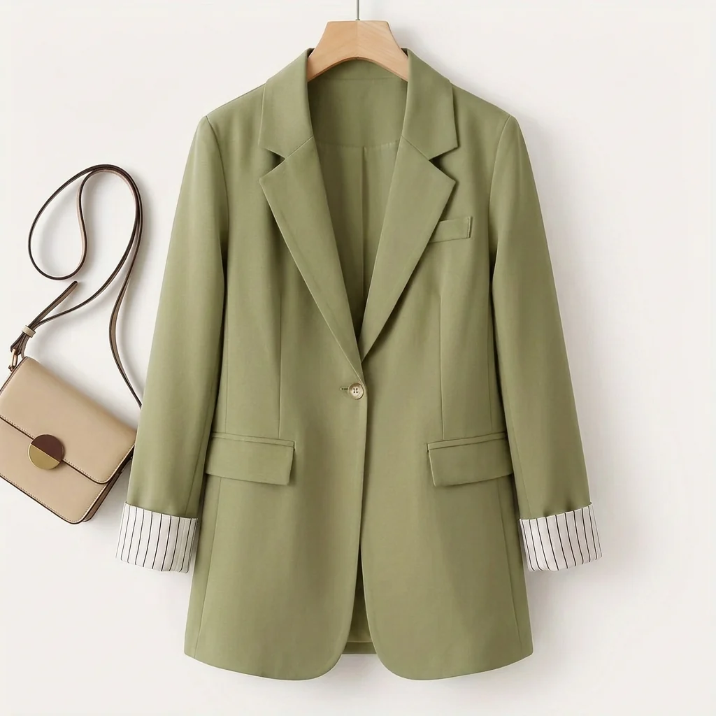 Women's blazer in a tailored fit with contrasting cuffs | L&S - 3 - London-stylehouse.com