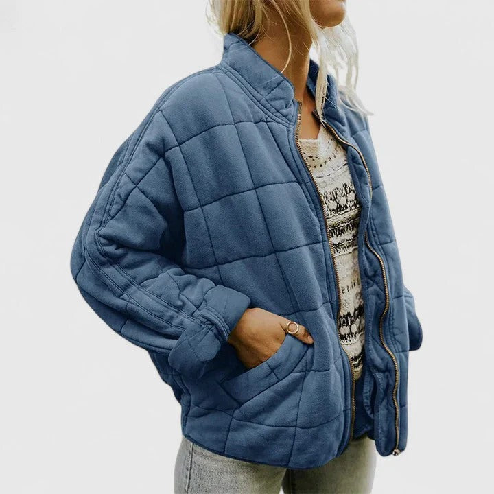 Quilted women's jacket with a relaxed fit and zip fastening | L&S - 3 - London-stylehouse.com
