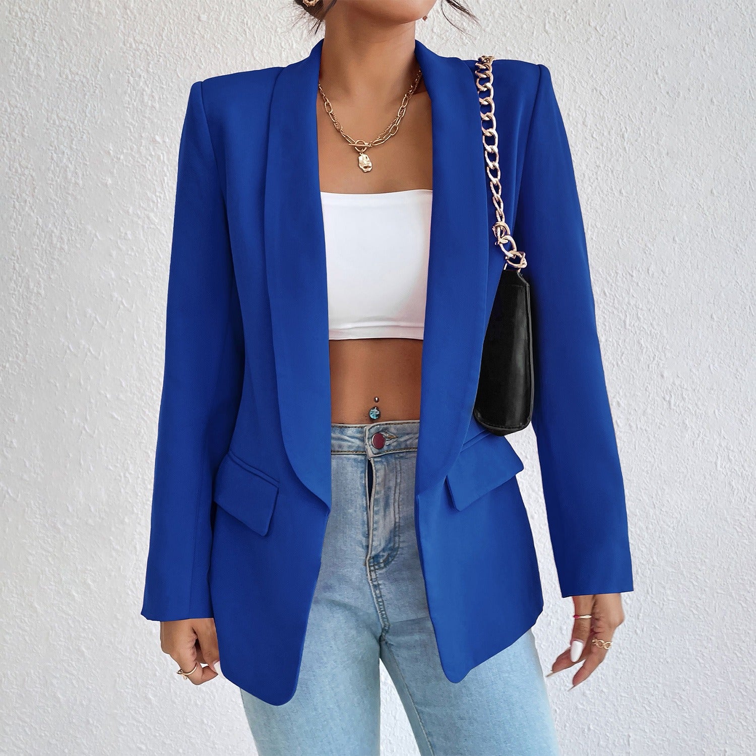 Women’s blazer with a fitted cut with lapels | L&S