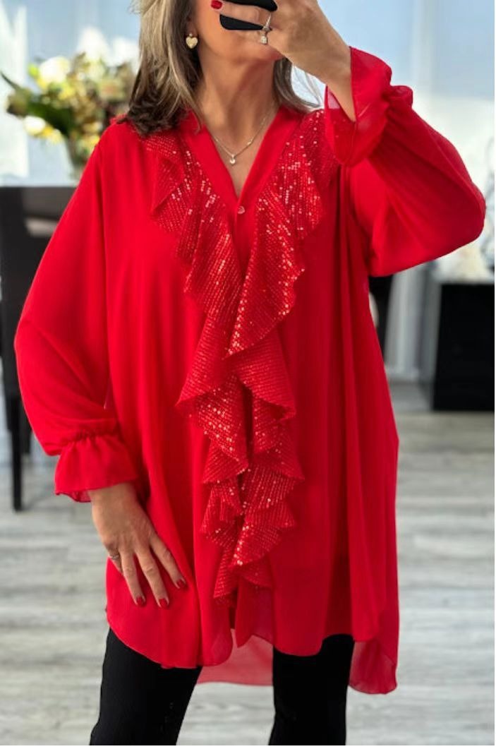 Sarah – Elegant Ruffled Blouse