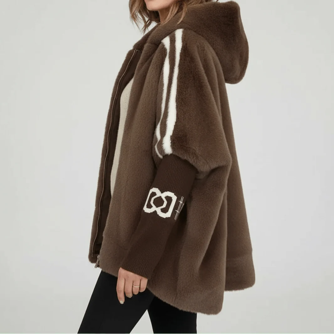 Women's hooded jacket with sporty stripes and relaxed fit | L&S - 8 - London-stylehouse.com