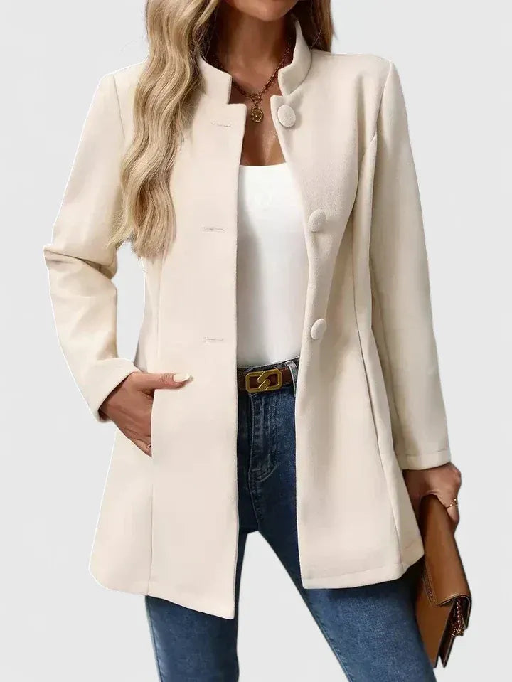 Women's Jacket in Fitted Cut with Button Fastening | L&S - 5 - London-stylehouse.com