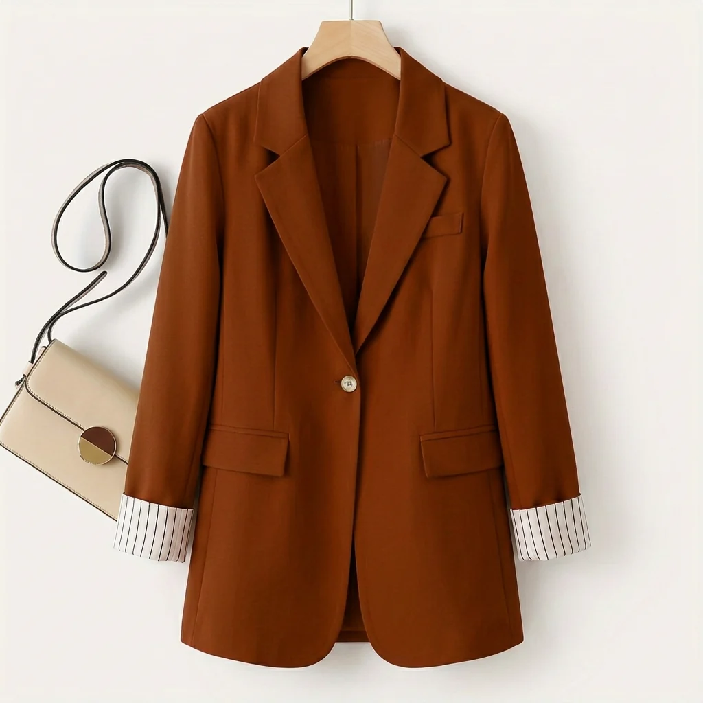 Women's blazer in a tailored fit with contrasting cuffs | L&S - 4 - London-stylehouse.com