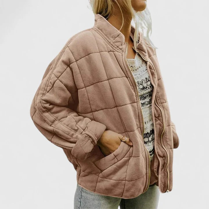 Quilted women's jacket with a relaxed fit and zip fastening | L&S - 4 - London-stylehouse.com