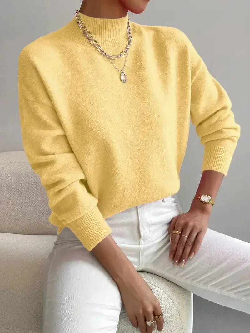 Pullover Women's Relaxed Fit with Stand-Up Collar | L&S