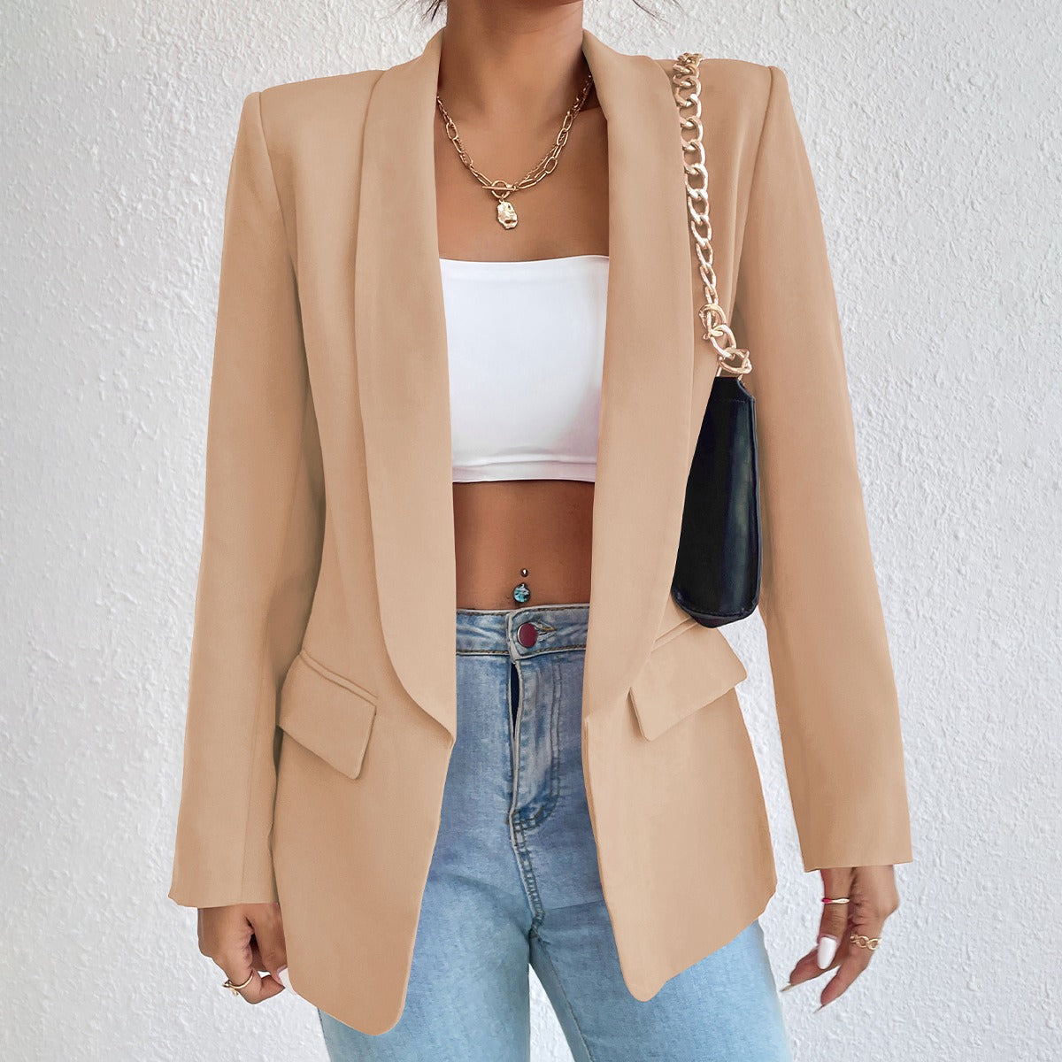 Women’s blazer with a fitted cut with lapels | L&S