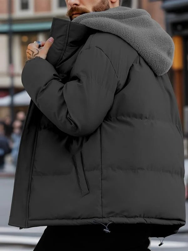 Men's Hooded Quilted Jacket with Relaxed Fit | L&S - 5 - London-stylehouse.com