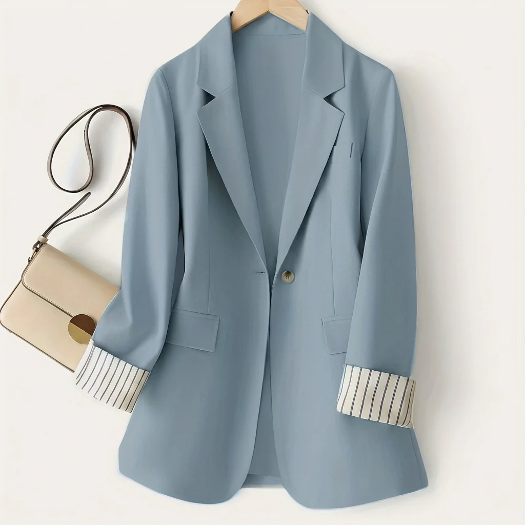 Women's blazer in a tailored fit with contrasting cuffs | L&S - 5 - London-stylehouse.com