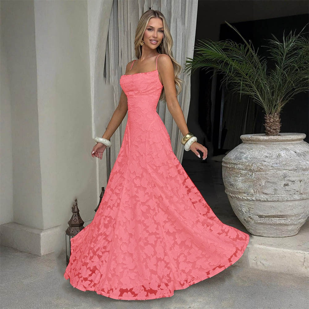 Annika – Elegant Spaghetti Strap A Line Dress for Women
