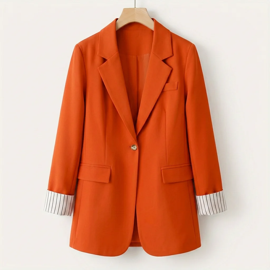 Women's blazer in a tailored fit with contrasting cuffs | L&S - 6 - London-stylehouse.com