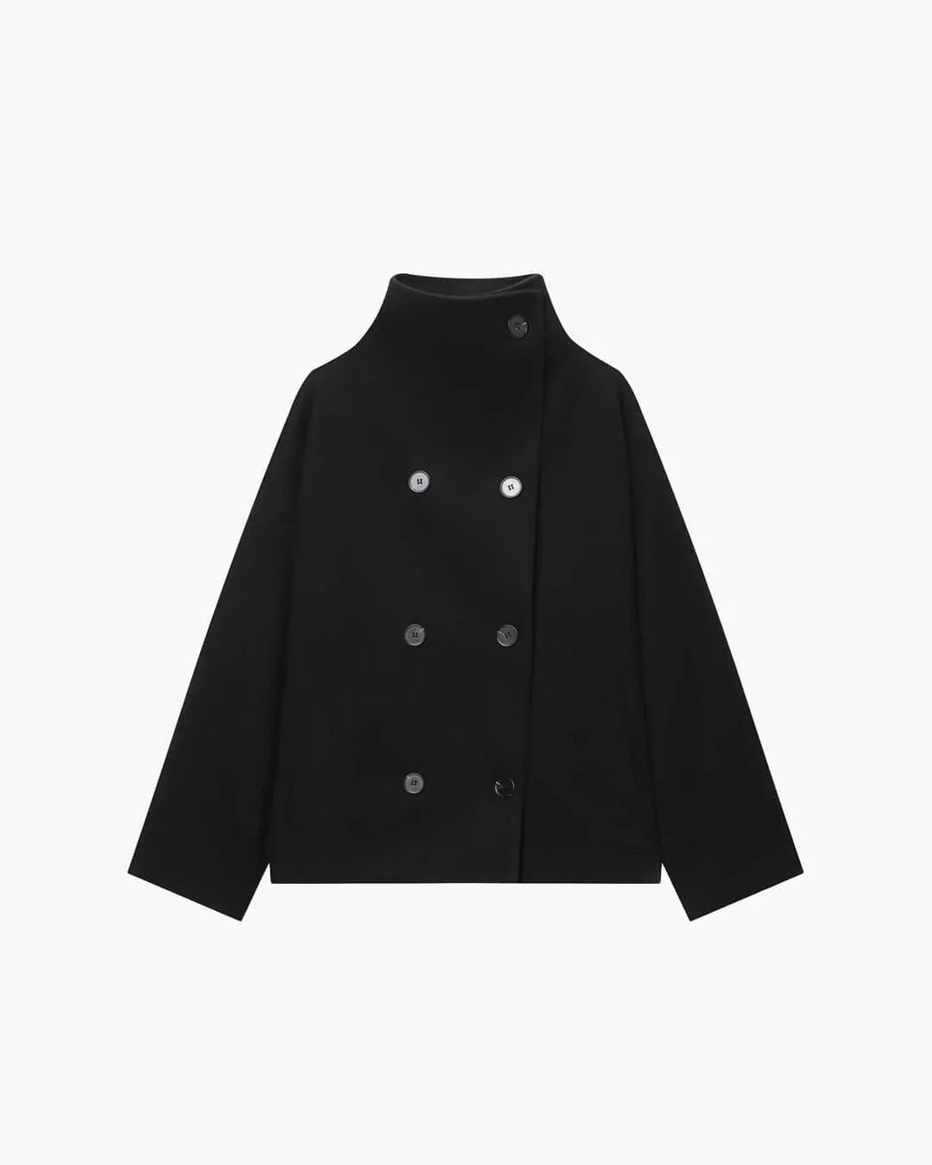 Women's jacket with a high collar and relaxed fit | L&S - 2 - London-stylehouse.com