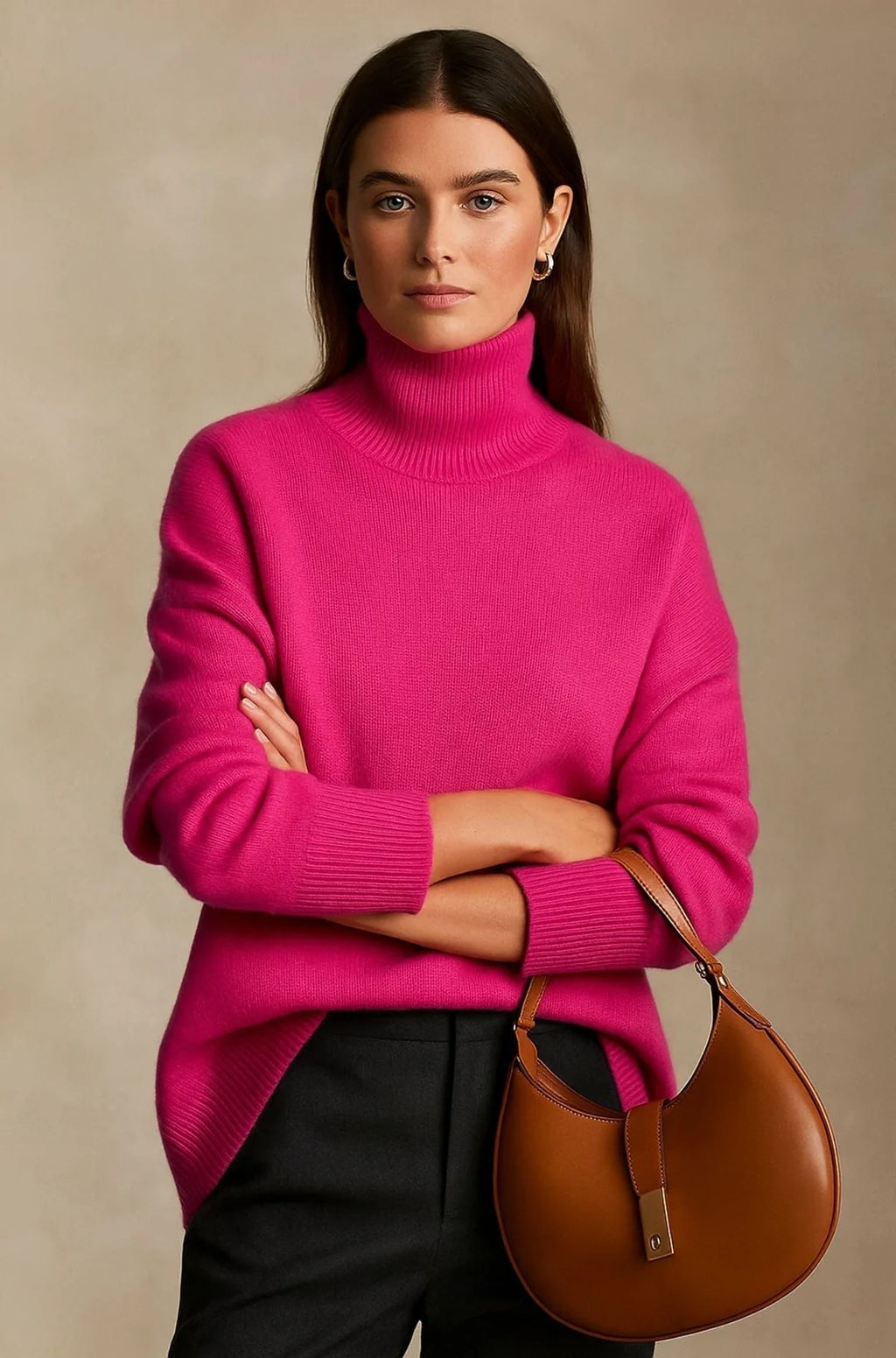 Pullover Women's High Collar with Relaxed Fit | L&S