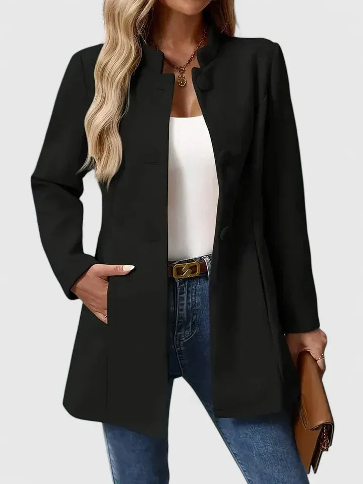 Women's Jacket in Fitted Cut with Button Fastening | L&S - 2 - London-stylehouse.com
