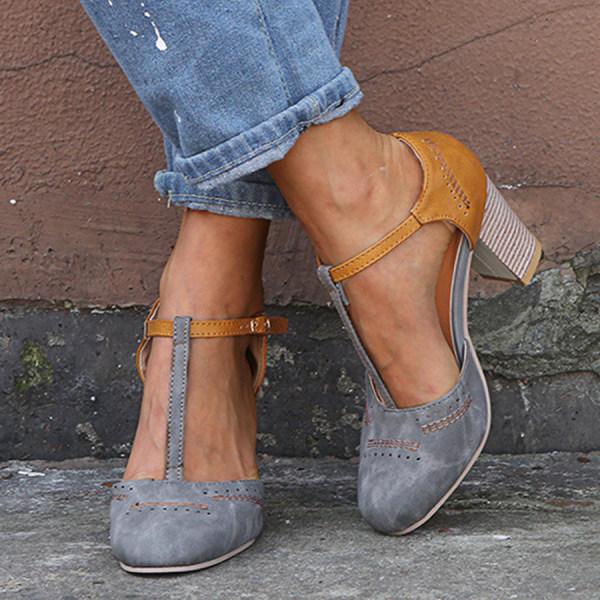 Claudia elegant Mary Jane heels in grey
